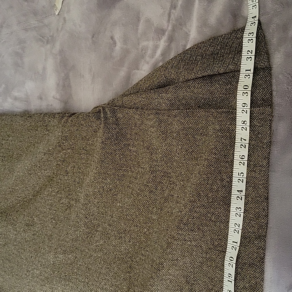 Isabella Bird Wool Blend Midi Skirt Herringbone Sz 14 Modest Pleats - Picture 10 of 10